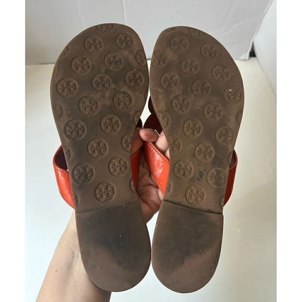 Tory Burch Breely Orange Thong Sandals